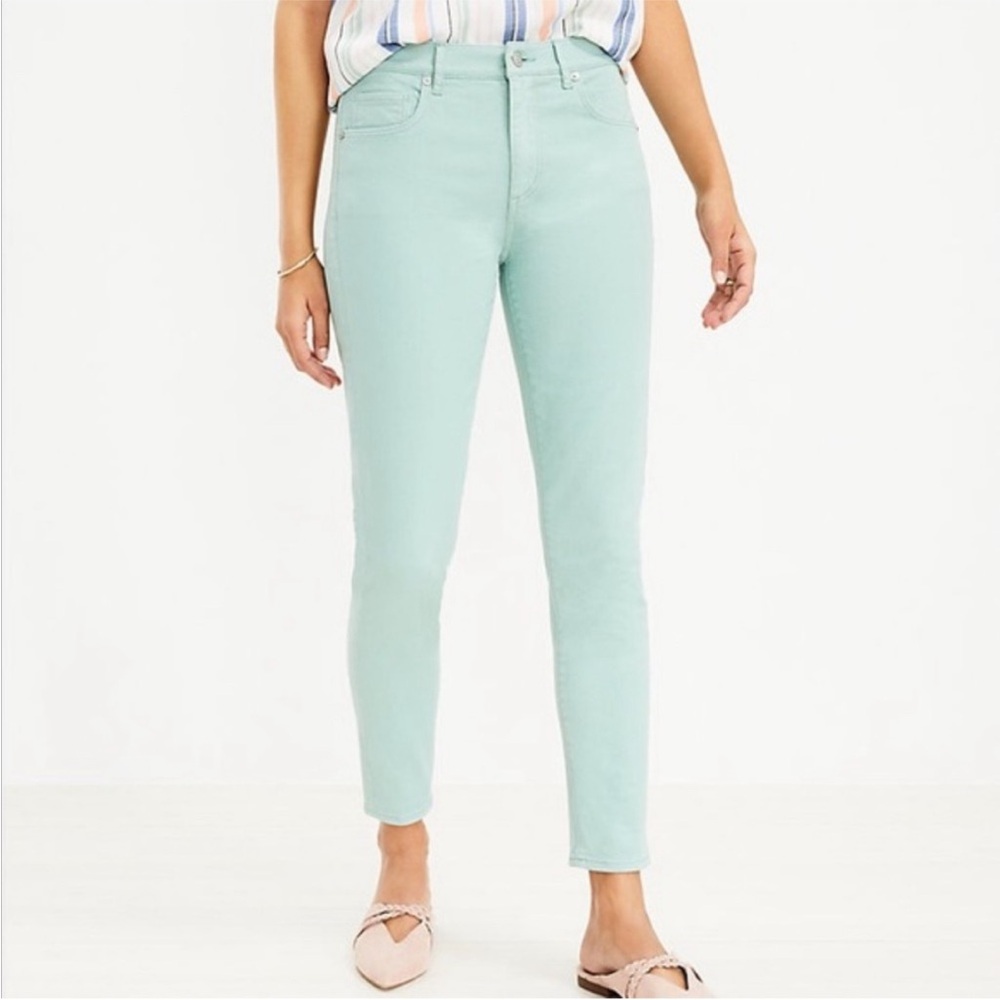 NWT Tall Loft 28T Mid Rise Skinny Jeans Mint